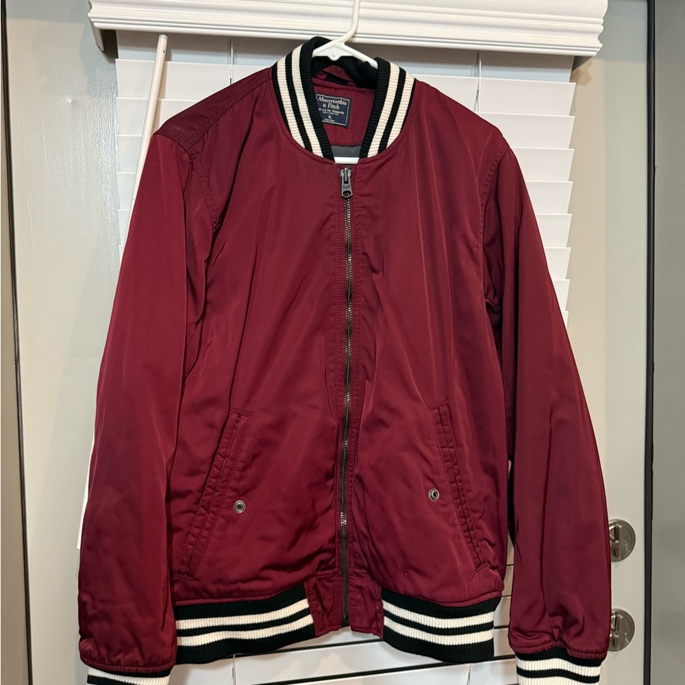 Abercrombie & Fitch Maroon Bomber Jacket